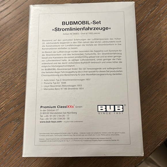 BUBMOBIL-SET “Stromlinienfahrzeuge” set of 4. NEW!!! - Picture 5 of 5